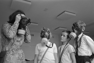 Testing the new gas masks for civilians, 1967