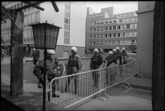 Policemen at May Day demonstration in Zurich 1973