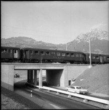 New overbridge for Gotthard road at Seewen 1964