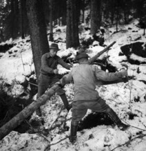 Woodcutter at work; 1943