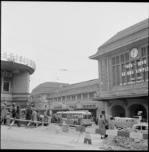 Building site at Lausanne train station 1956