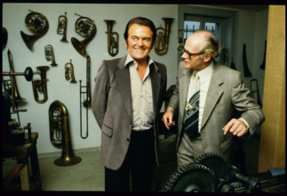 Max Greger, collector of instruments Karl Burri 1979