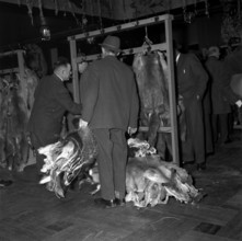 Zurich; hunters offering pelts for sale; 1964
