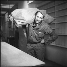 Soldier with Sack of Mail, Military Postal Service, 1939