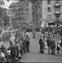Parade with historic uniforms Lucerne 1964
