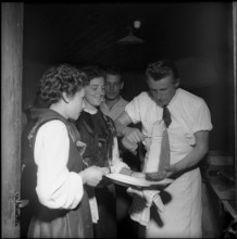 Preparing raclette in Chermignon, 1955