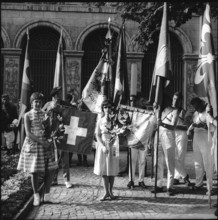Zurich, national holiday celebration, expatriate Swiss; 1963