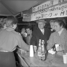 YMCA selling punch for help in Hungary, Zurich 1956
