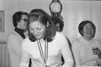 Celebration for downhill world champion Annerösli Zryd, Adelboden 1970