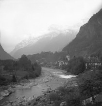 Amsteg and the river Reuss; 1946