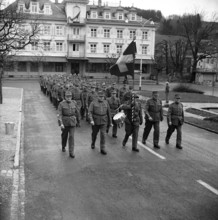 Sixty year old soldiers being discharged, Appenzell 1958