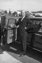 Reza Pahlavi, Shah of Persia, arriving in Zurich, 1968