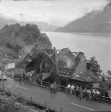 Firework factory destroyed by explosion, Oberried 1959