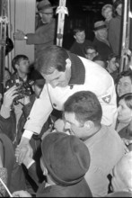 Reception of Alois Kälin, second in the Nordic combined in Grenoble