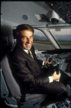 Adolf Ogi opening Crossair air route Lugano-Rome 1989
