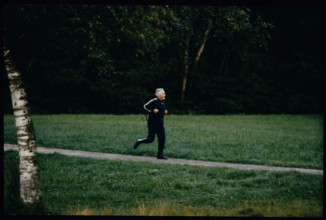 Georges-André Chevallaz jogging in 1979