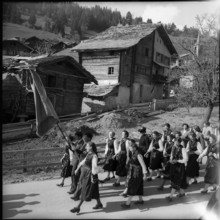 Young women in Chermignon, 1955