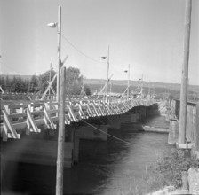 Bridge over the Reuss under construction; 1955