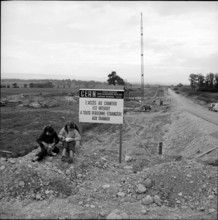 CERN: driveway to the building site near Meyrin 1954