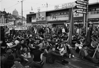 Sit-in; protest against justice, Zurich 1969