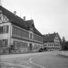 Half-timbered houses in Ermatingen 1951