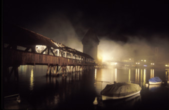 The burning Chapel Bridge 1993