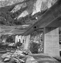 Sembrancher-Châble viaduct under construction; 1952