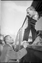 Ludwig von Moos, newly elected federal president arriving in Sachseln; 1963