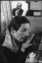 Dimitri putting make-up on, 1970