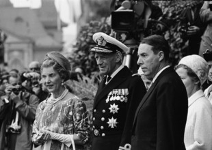 King Frederik and Queen Ingrid of Denmark on state visit to Switzerland, 1965