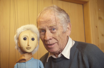Peter Loosli with puppet, 1994
