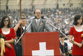 Swiss Federal Wrestling Festival 1974: Member of Federal Council Furgler
