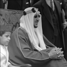 King Saud and a son visiting the Comptoir Suisse in Lausanne, 1957
