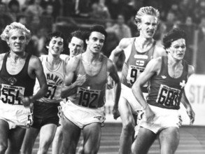 EC 1978 Prague, finals 5,000m, last curve: Fedotkin (554), Ortis (192), Ryffel (680)