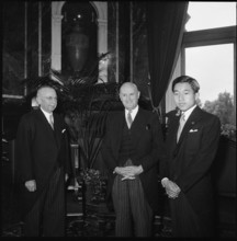Prince Akihito of Japan with the Federal Councilors Escher and Etter, Berne 1953