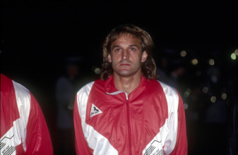 Heinz Hermann in national kit before a match