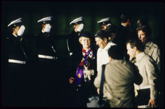 American-Soviet summit in Reykjavik 1986: Arrival of Ronald Reagan