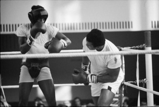 Muhammad Ali, born Cassius Marcellus Clay Jr. sparring in Zurich 1971