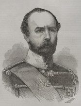 Friedrich Karl (1828-1885). Prince of Prussia of the House of Hohenzollern. Portrait. Engraving by