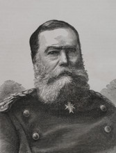 Eduard Vogel von Falckenstein (1797-1885). Prussian infantry general. Portrait. Engraving.