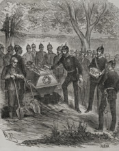 Franco-Prussian War (1870-1871). Burial of the French General Abel Douay (1809-1870) by Prussian