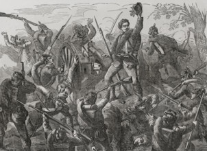 Franco-Prussian War (1870-1871). Battle of Worth, 6 August 1870. Prussian troops commanded by Crown