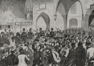 Franco-Prussian War (1870-1871). Entry into Munich (Bavaria) of several French cannons and machine