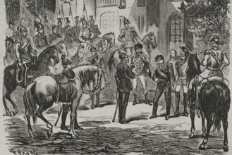 Franco-Prussian War. Napoleon III surrendering to King Wilhelm I of Prussia after being defeated. 2