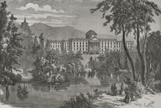 Wilhelmshohe Palace, at the Prussian city of Kassel. General view. After being taken prisoner at