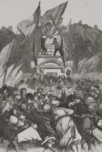Franco-Prussian War (1870-1871). Paris, France. Demonstration at the Place de la Concorde, next to