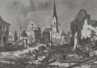 Franco-Prussian War (1870-1871). The main street of the town of Kehl, opposite Strasbourg, after