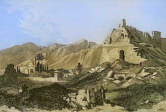 Miletus. Engraving by Aubert. Later colouration. ""La Tierra Santa y los lugares recorridos por los