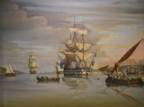 Portuguese Civil War (1828-1834). Naval Battle of Cape St. Vincent. Confrontation between the