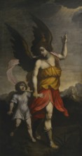 Gabriele Zocchi (1600-1660). Italian painter. The Guardian Angel. Oil on canvas. Ala Ponzone Civic